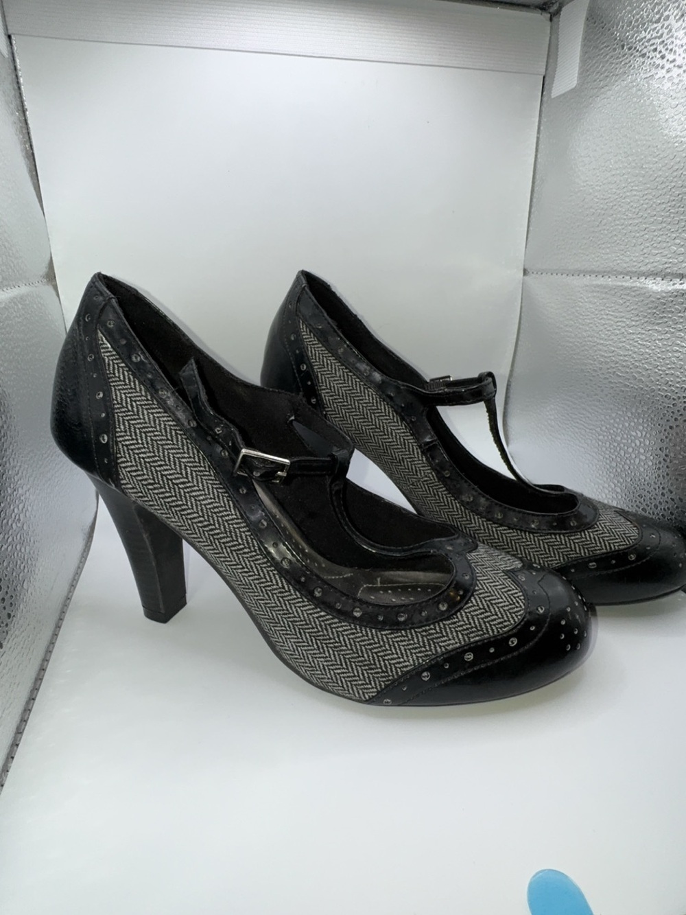 dexflex comfort Black Tweed Heels